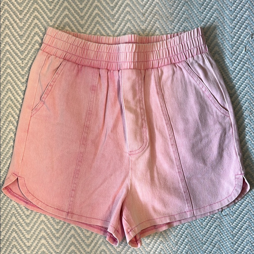 She + Sky | High Waist Wash Pocket Shorts